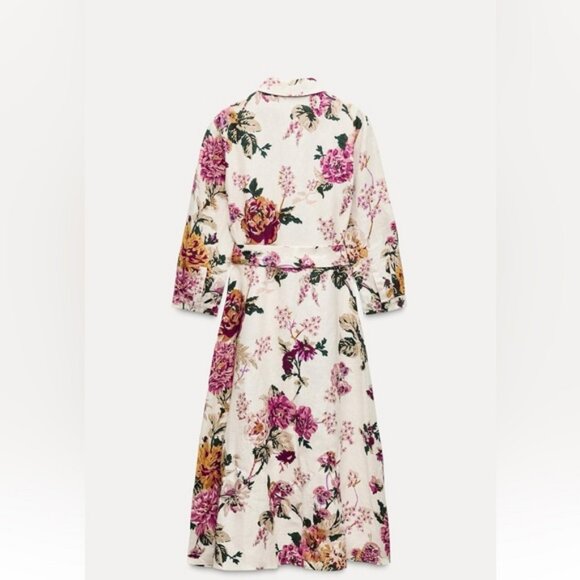 ZARA 100% LINEN SHIRTDRESS ZW COLLECTION - Picture 7 of 9